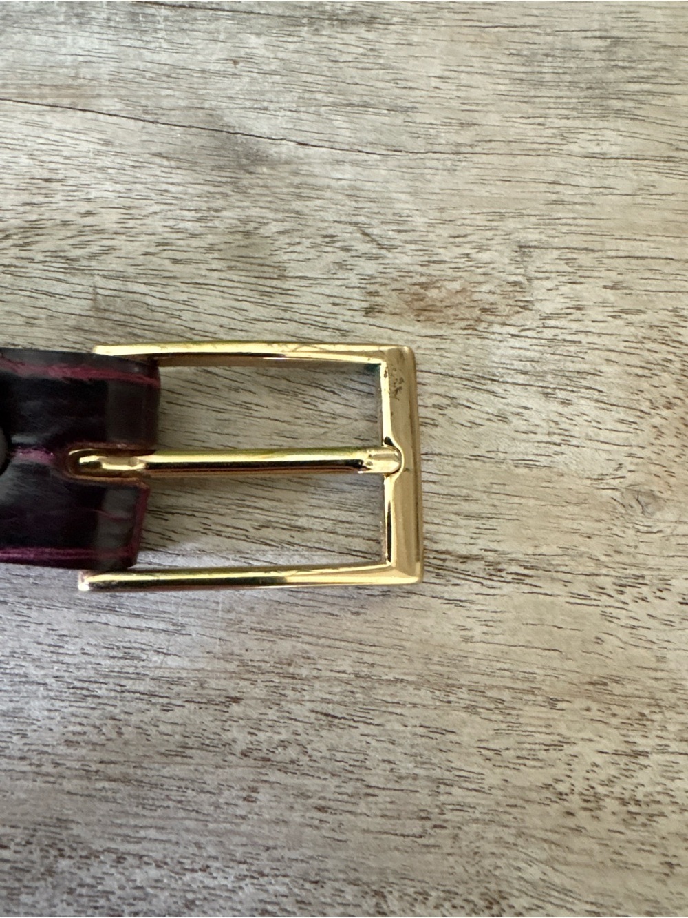 Crescent Wild Alligator Leather Belt with Gold Buckle - Picture 5 of 9